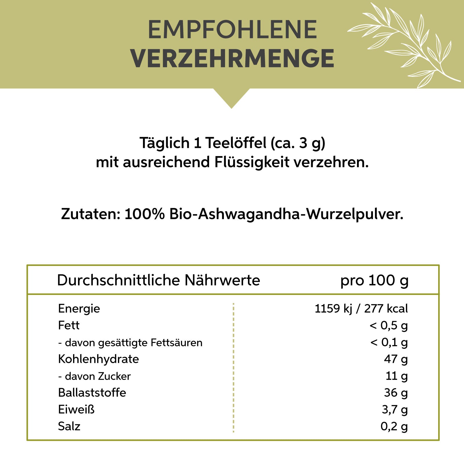 Bio-Ashwagandha Pulver