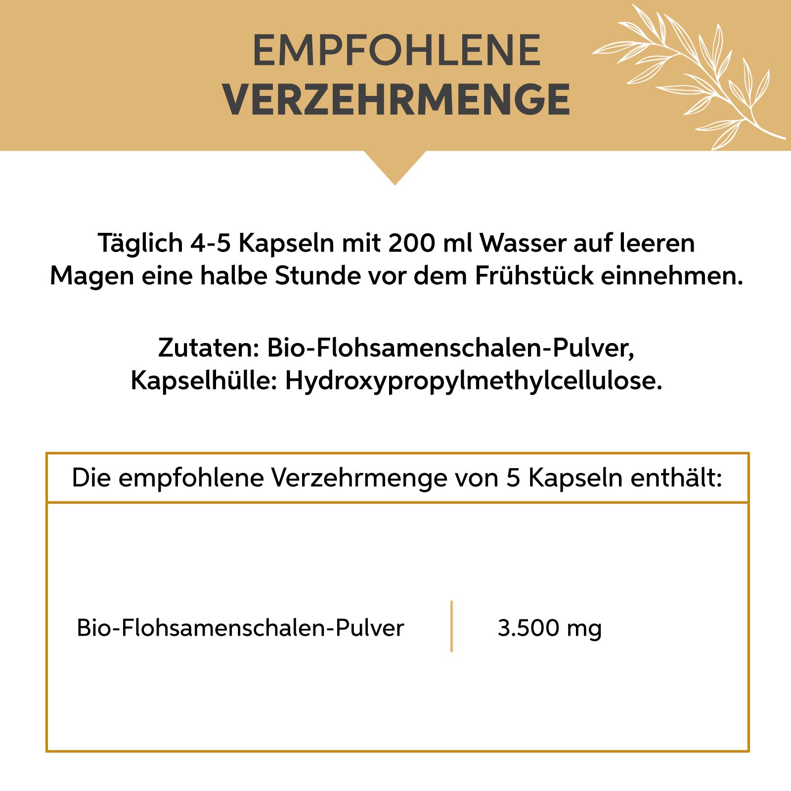 Bio Flohsamenschalen Kapseln – 99% Reinheit