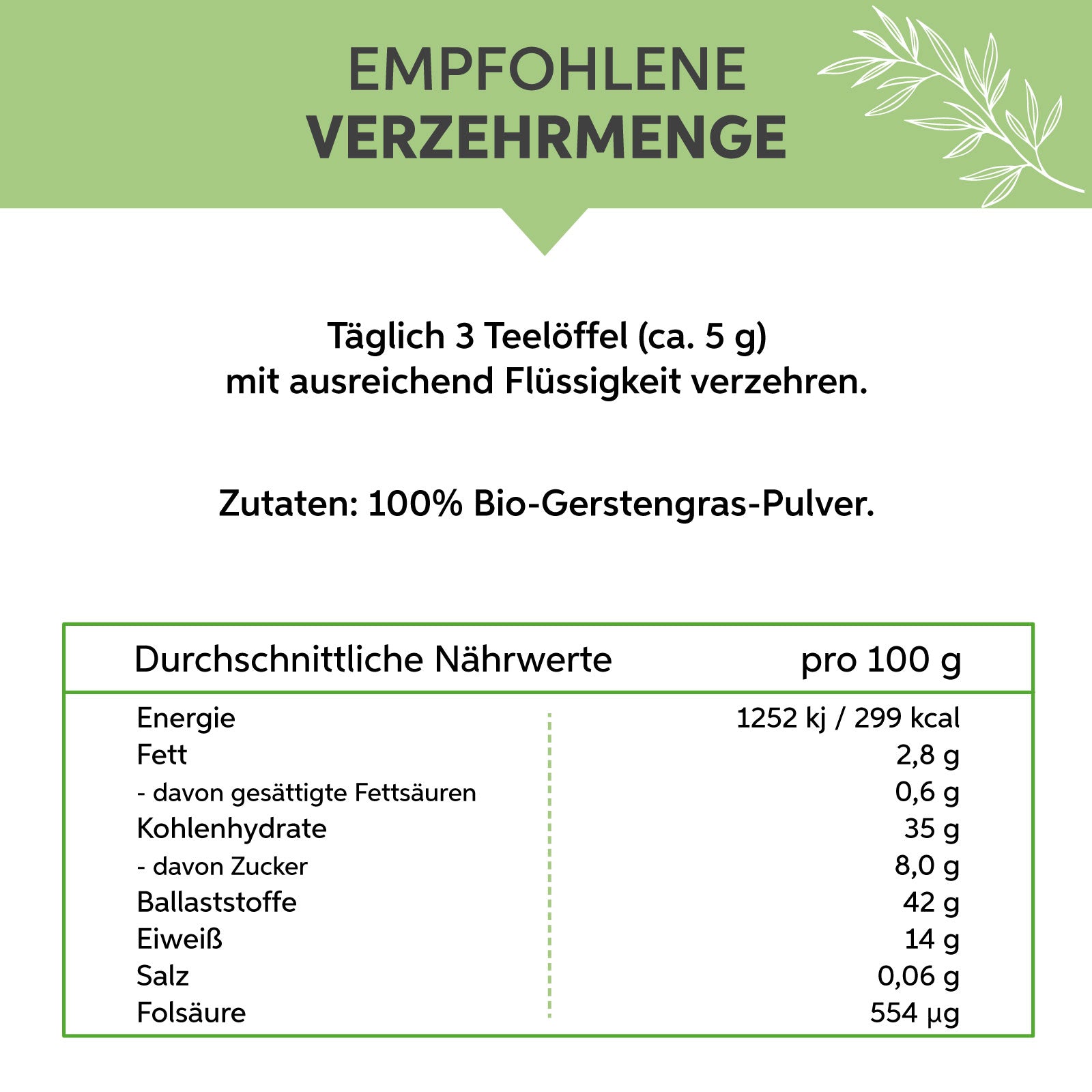 Bio Gerstengras Pulver