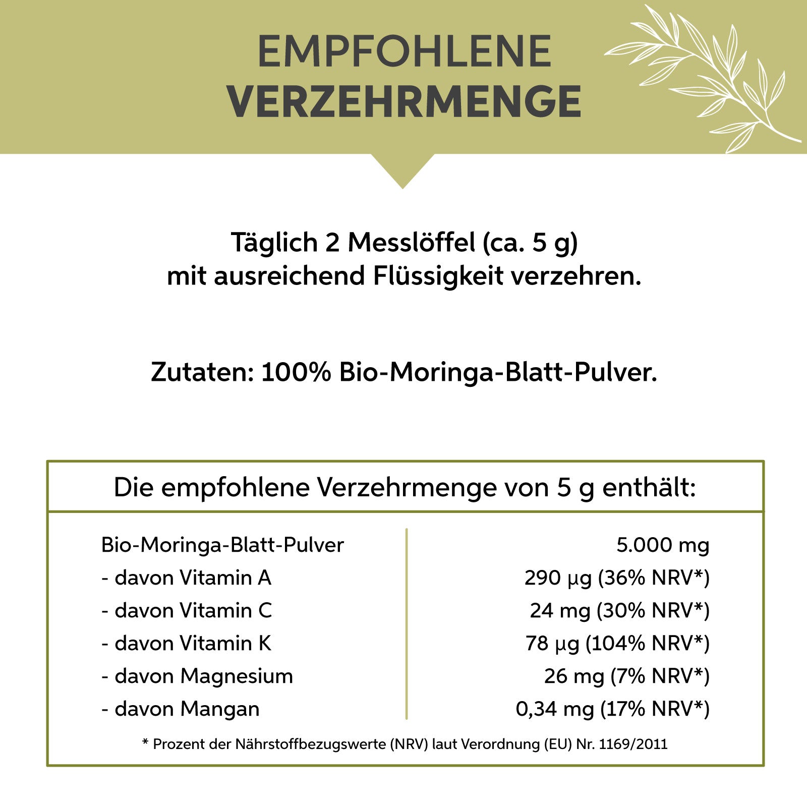 Bio Moringa Pulver