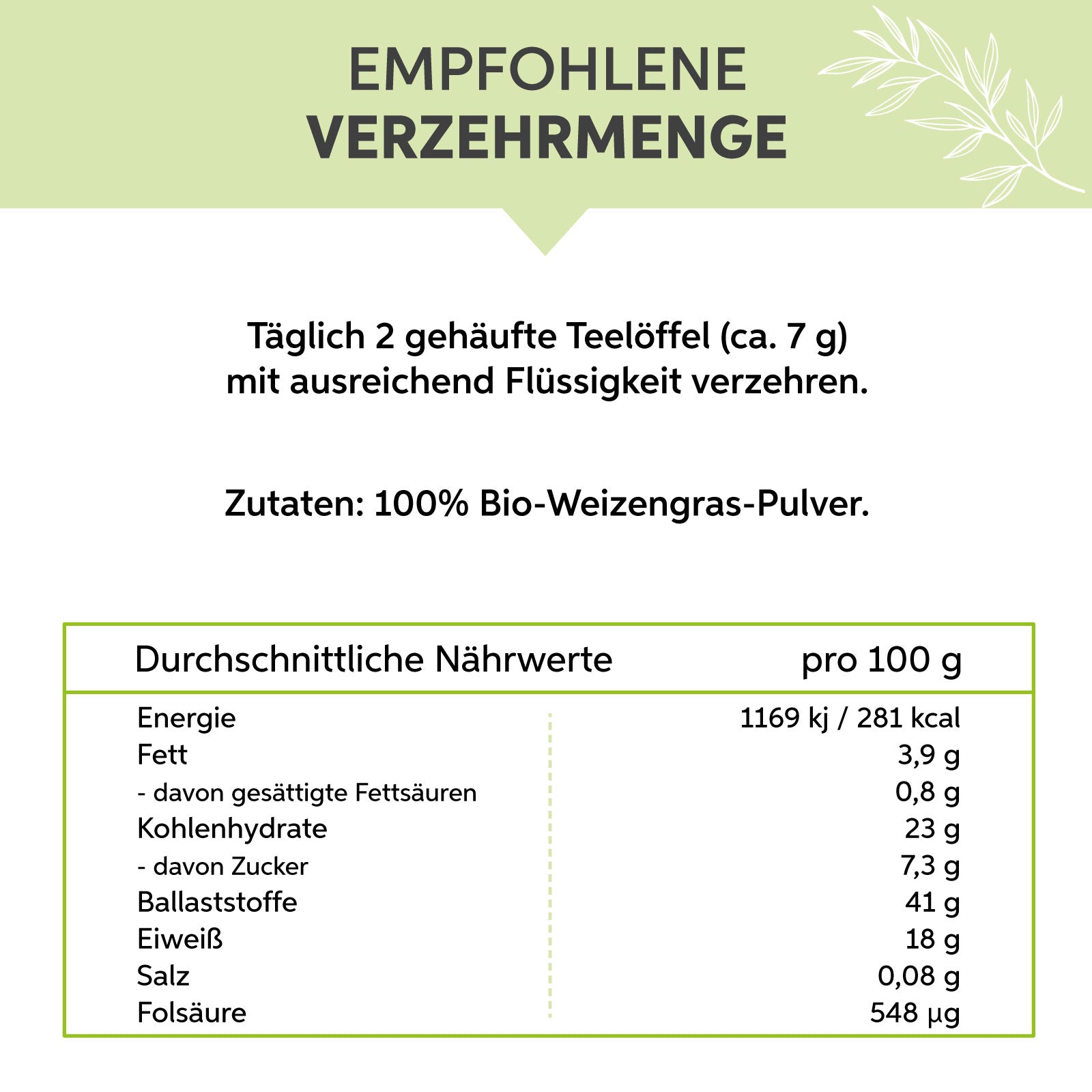 Bio-Weizengras Pulver