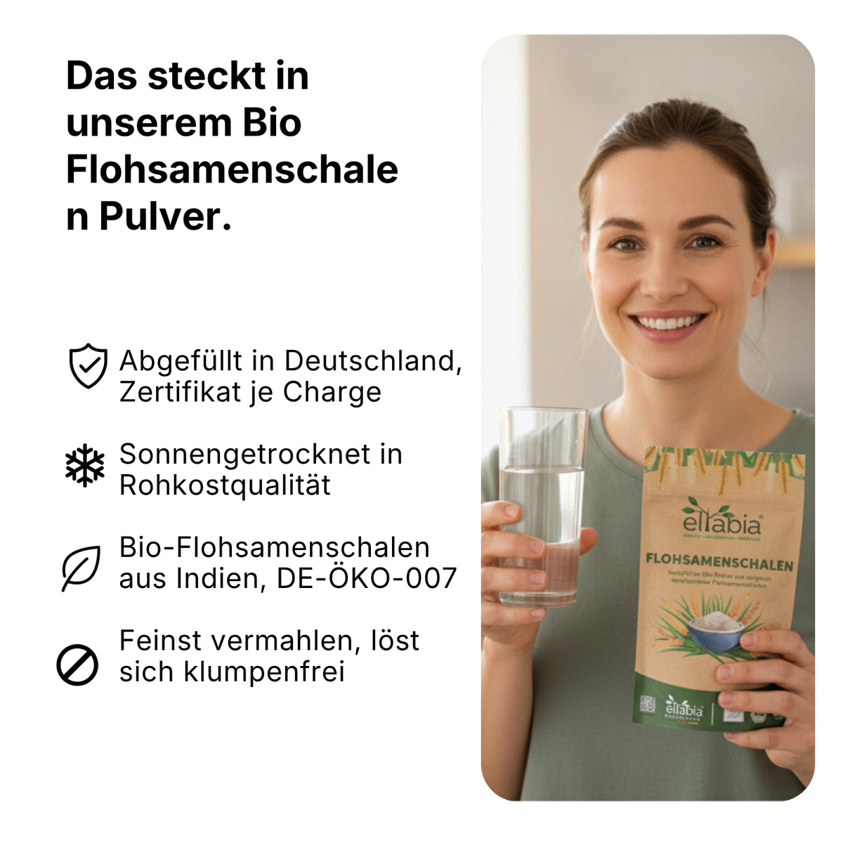 Bio Flohsamenschalen Pulver - 99% Reinheit