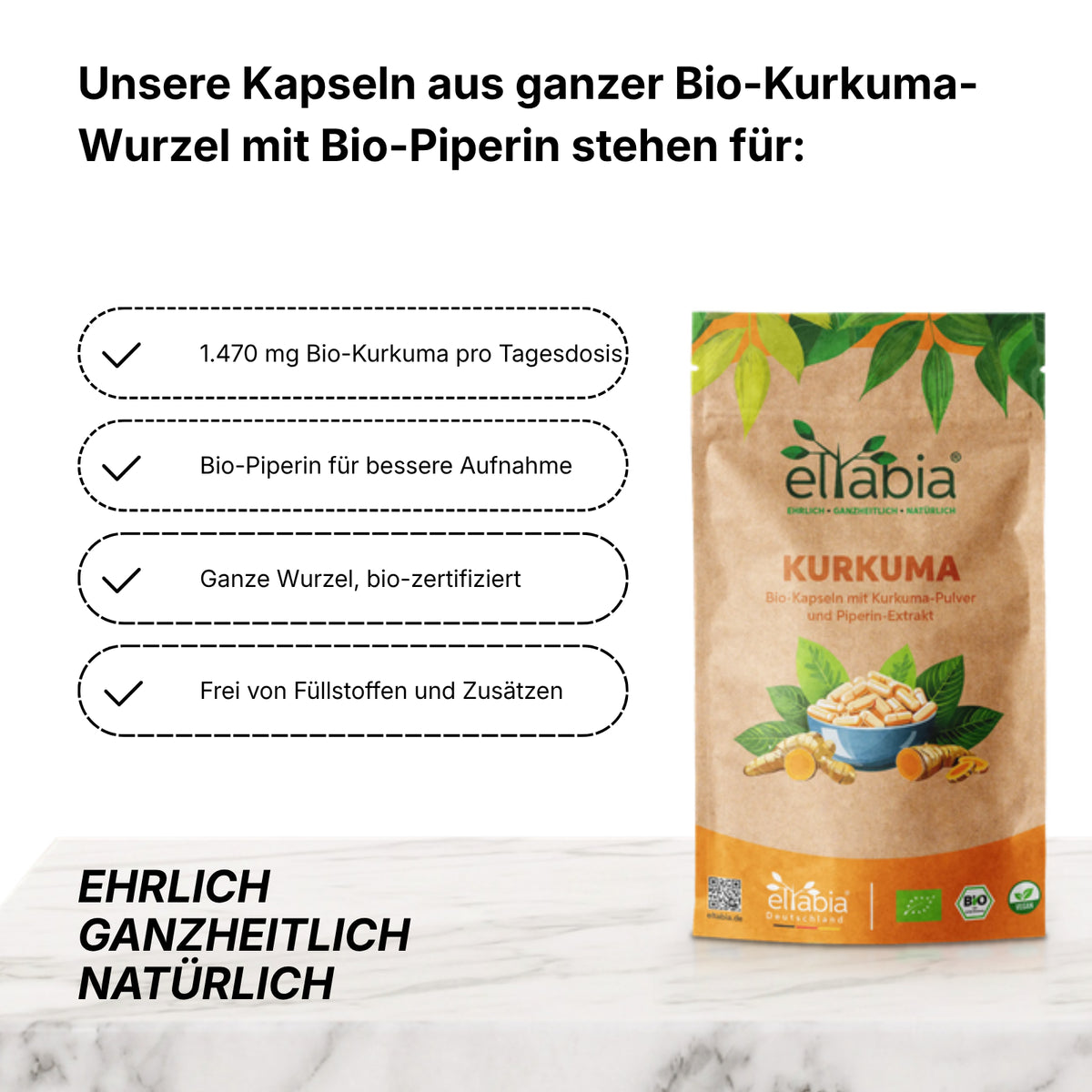Bio Kurkuma Piperin Kapseln