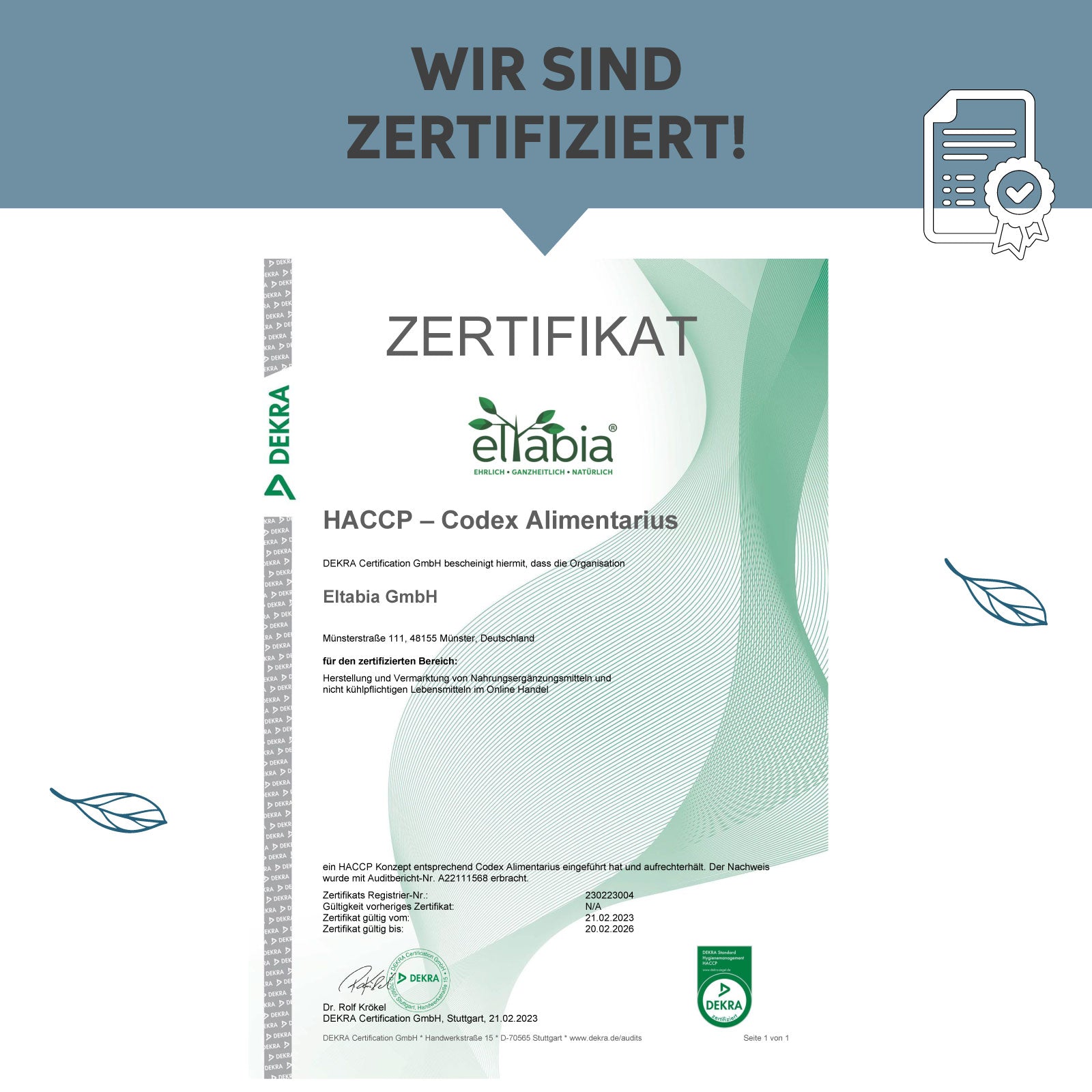 Magnesiumcitrat Kapseln Zertifikat