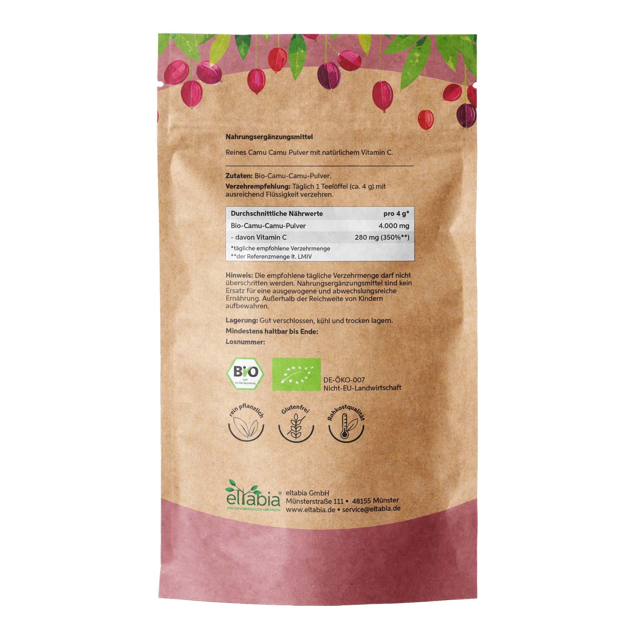 Bio-Camu Camu Pulver - Sonnengetrocknet