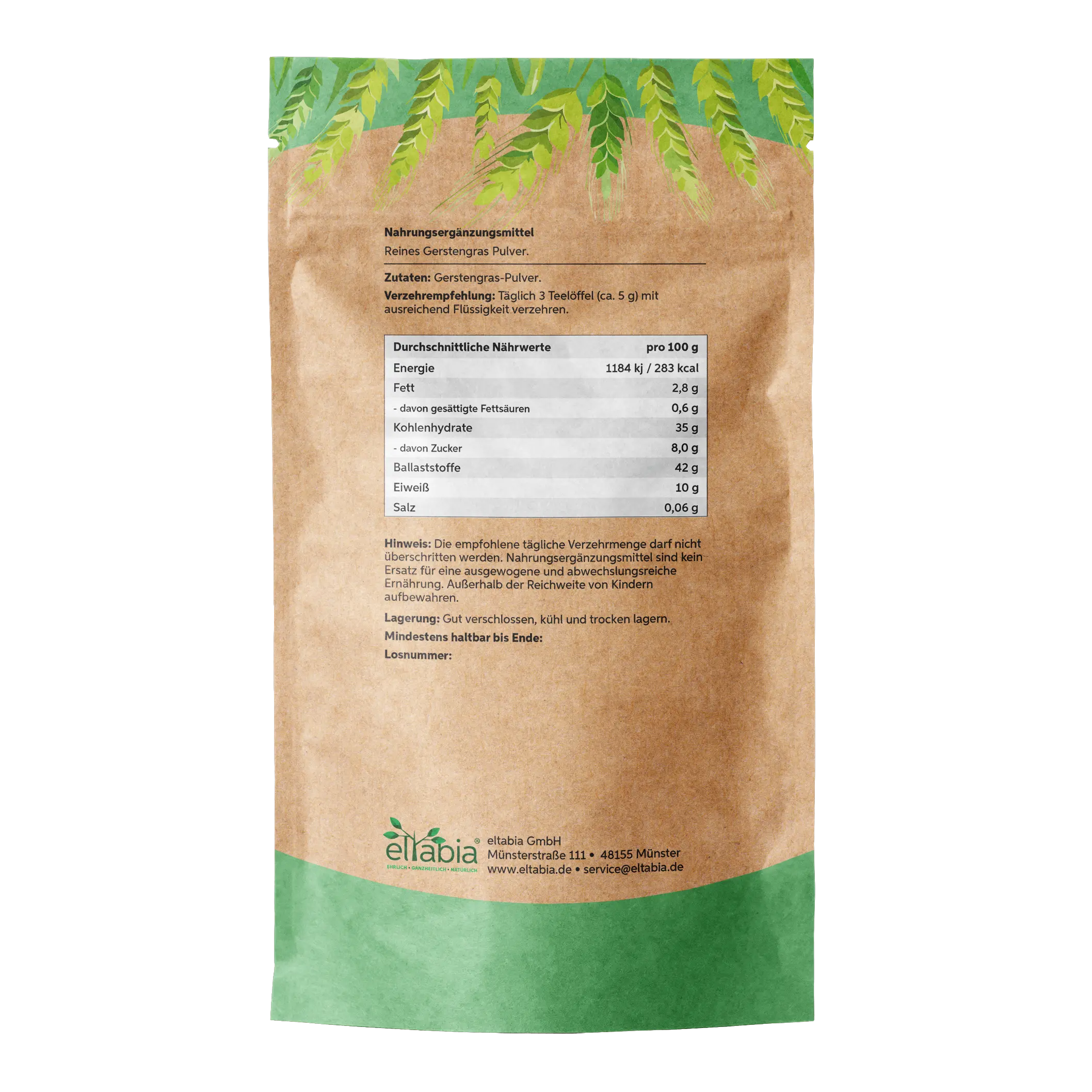 Gerstengras Pulver