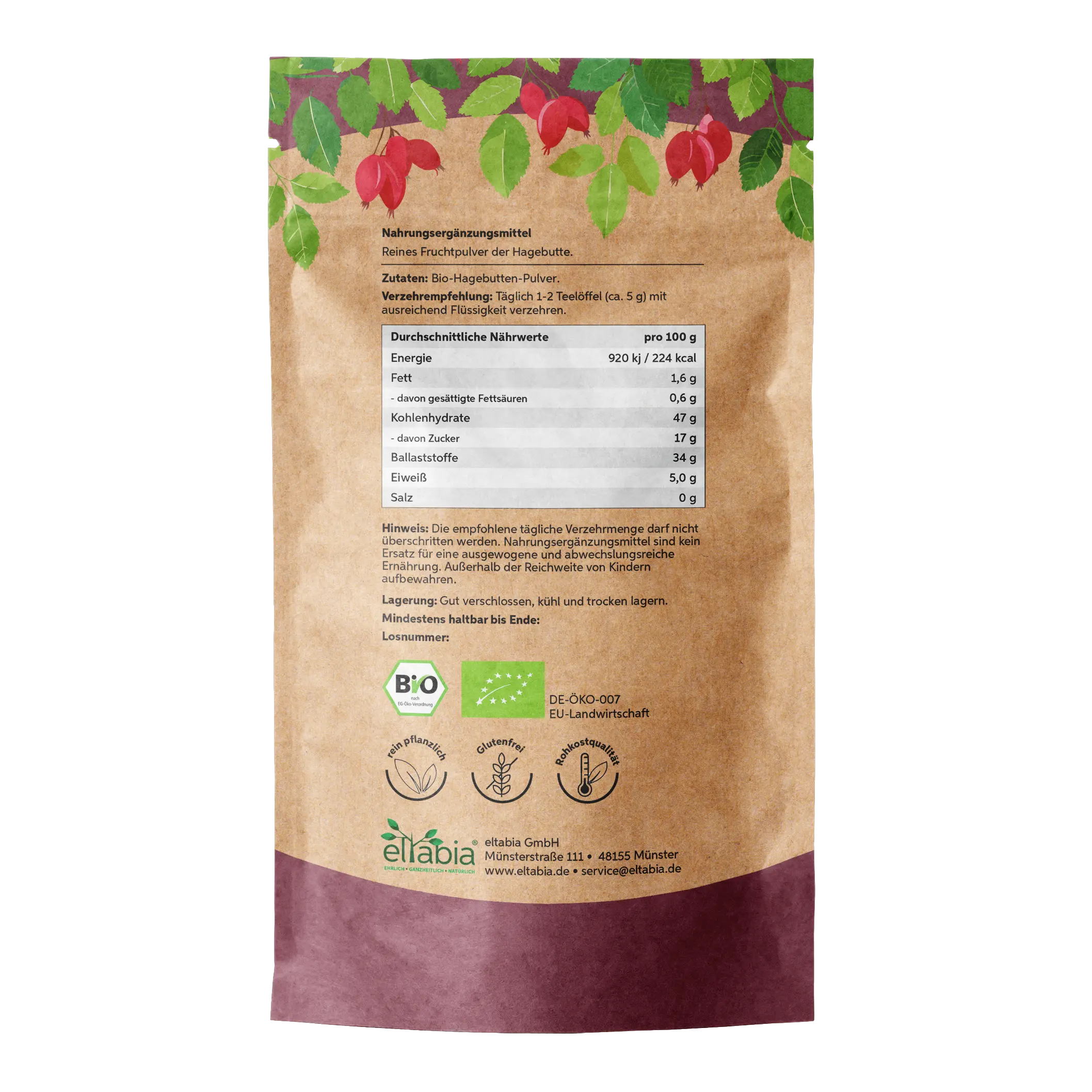 Bio Hagebutten Pulver