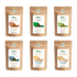 Superfood Probierpaket Pulver - Guarana, Chlorella, Gerstengras, Spirulina, Maca, Flohsamenschalen