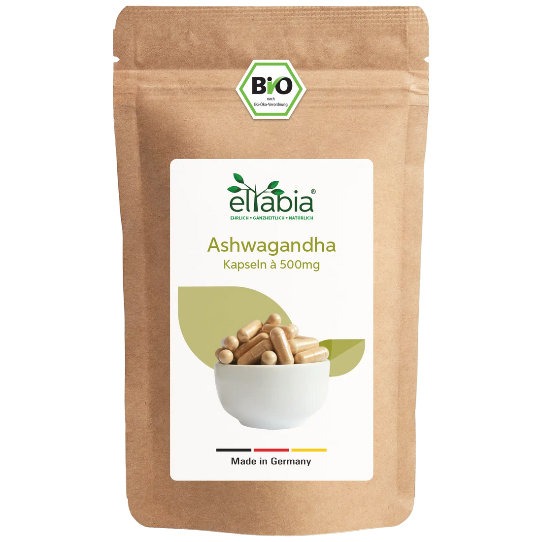 Bio Ashwagandha Kapseln Nahrungsergänzung