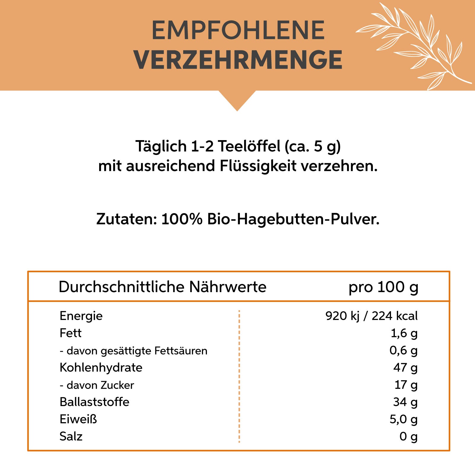 Bio Hagebutten Pulver