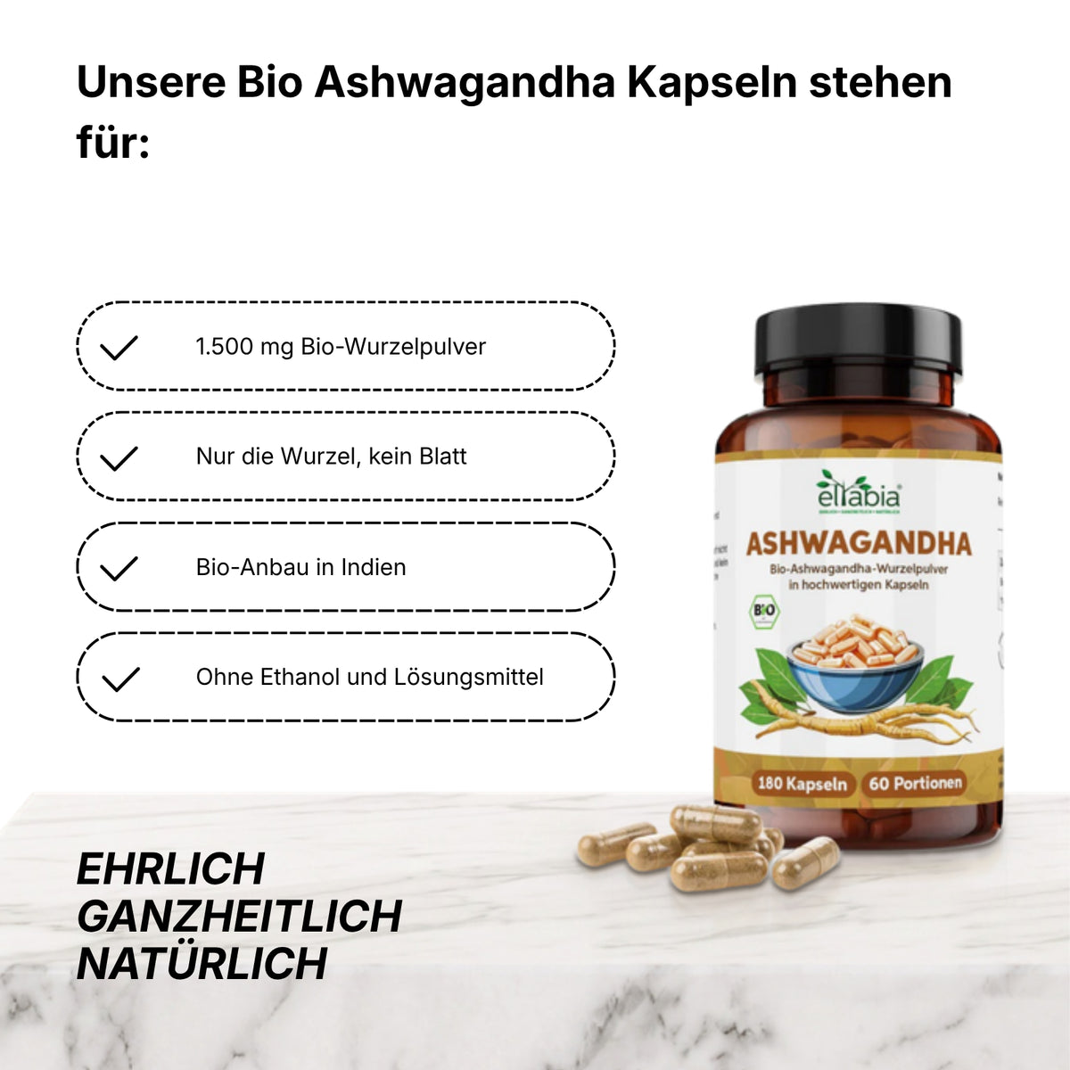Bio Ashwagandha Kapseln 180