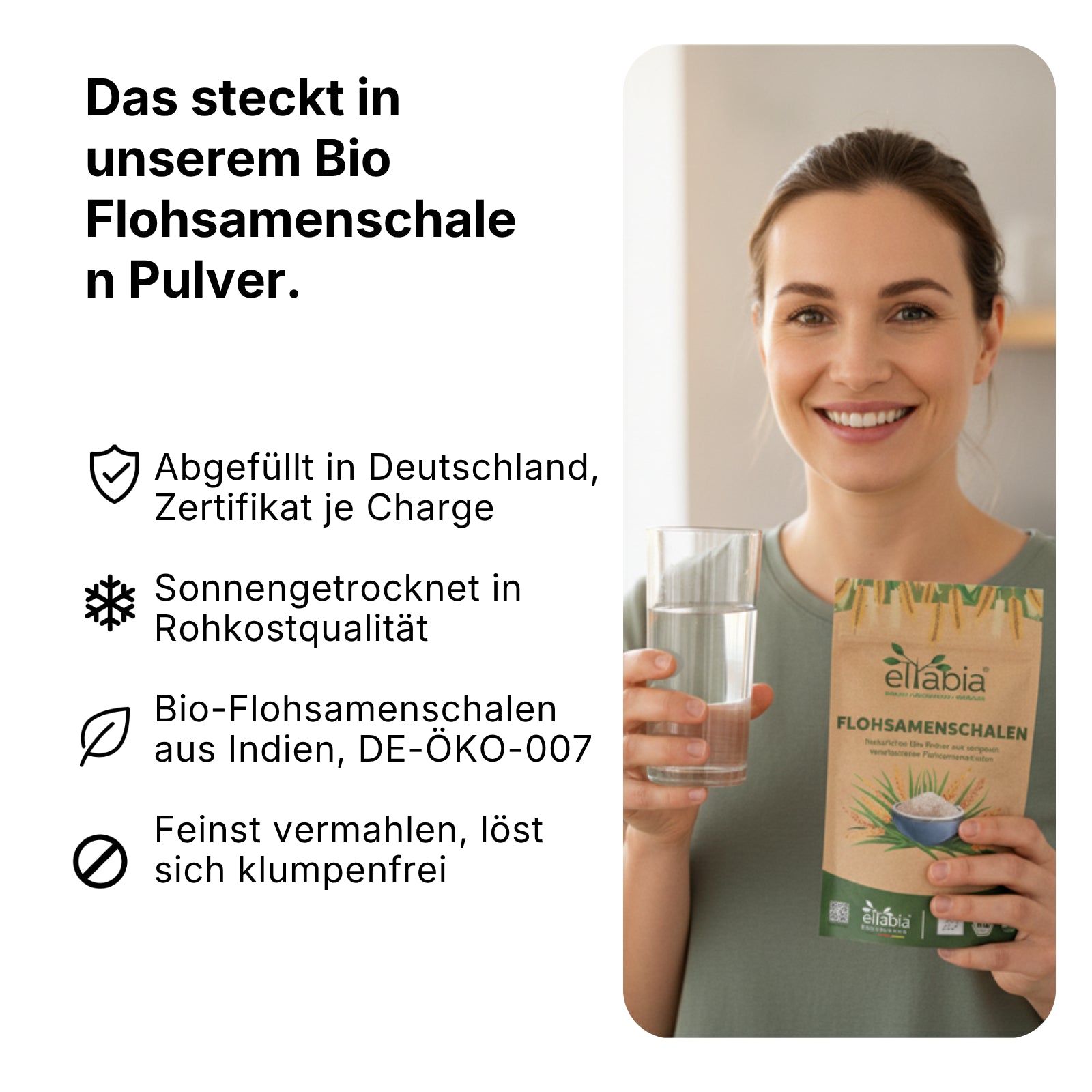 Bio Flohsamenschalen Pulver - 99% Reinheit