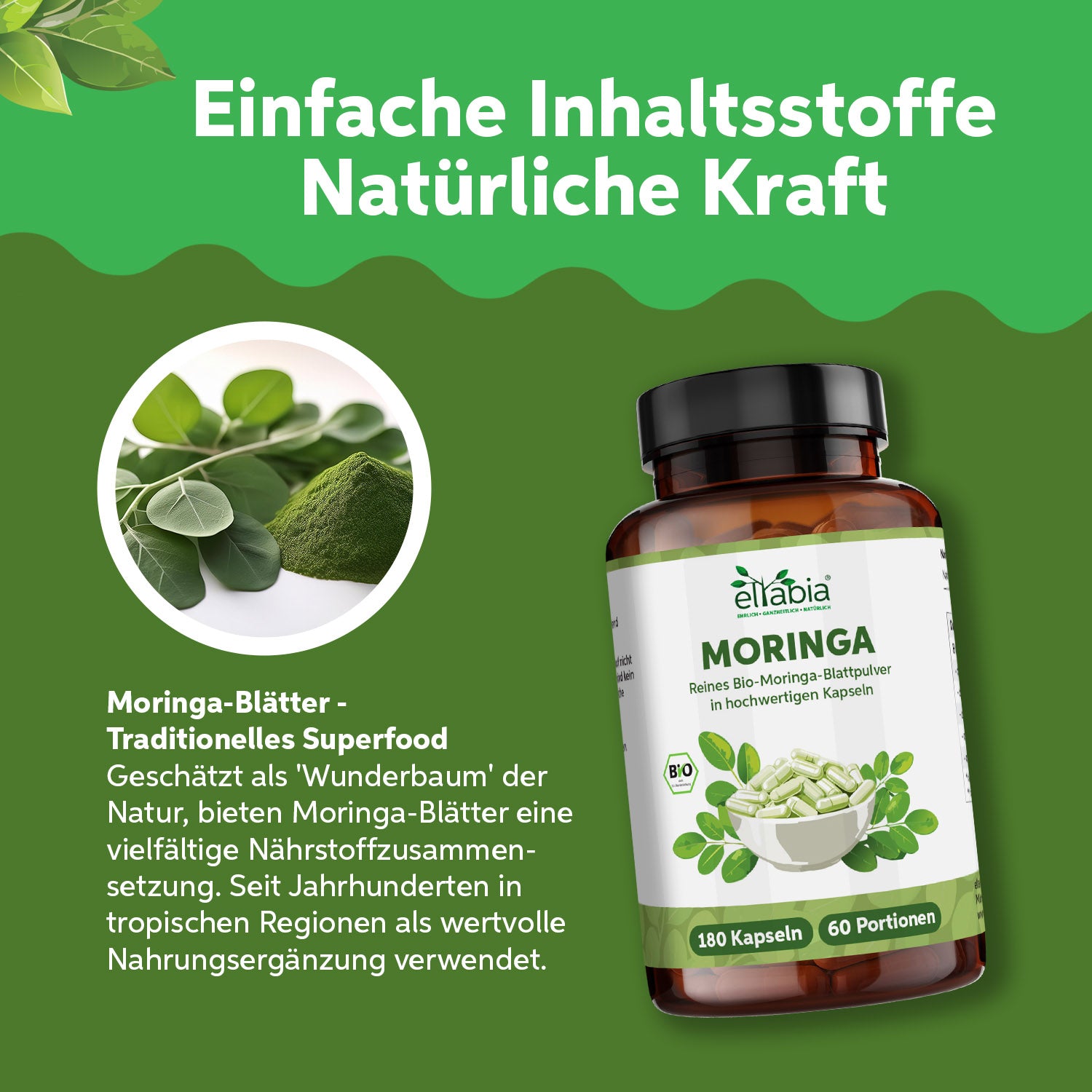 Bio Moringa Oleifera Kapseln 180