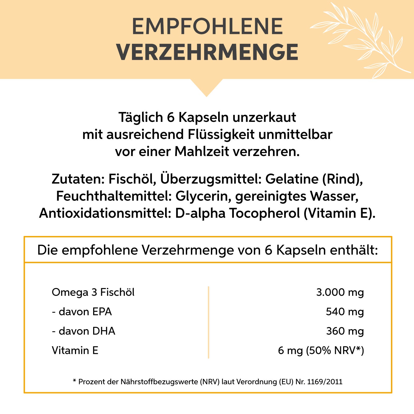 Omega 3 Fischöl Kapseln 500mg