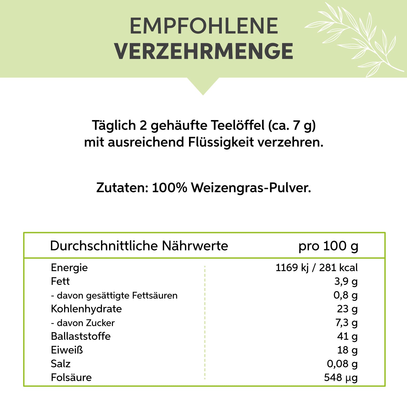 Weizengras Pulver