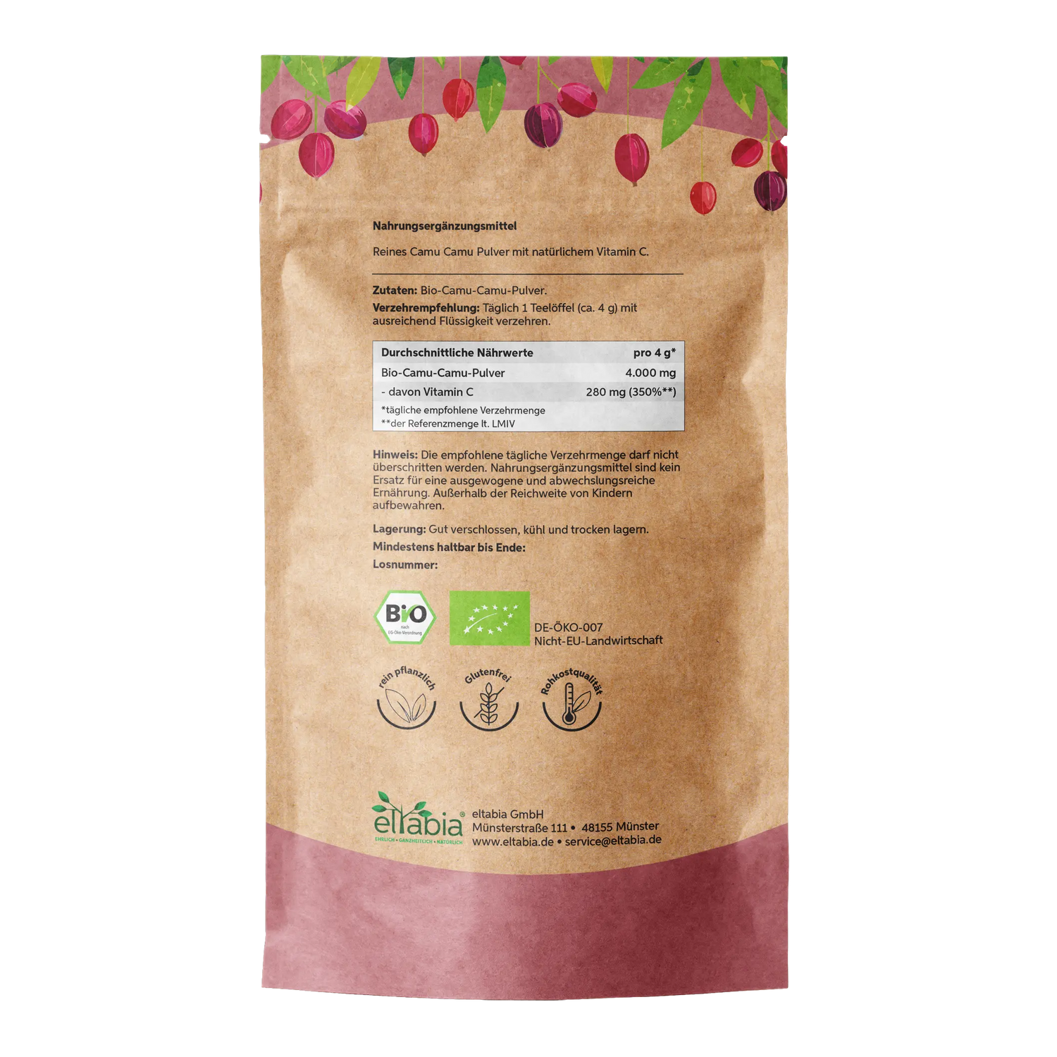 Bio-Camu Camu Pulver - Sonnengetrocknet