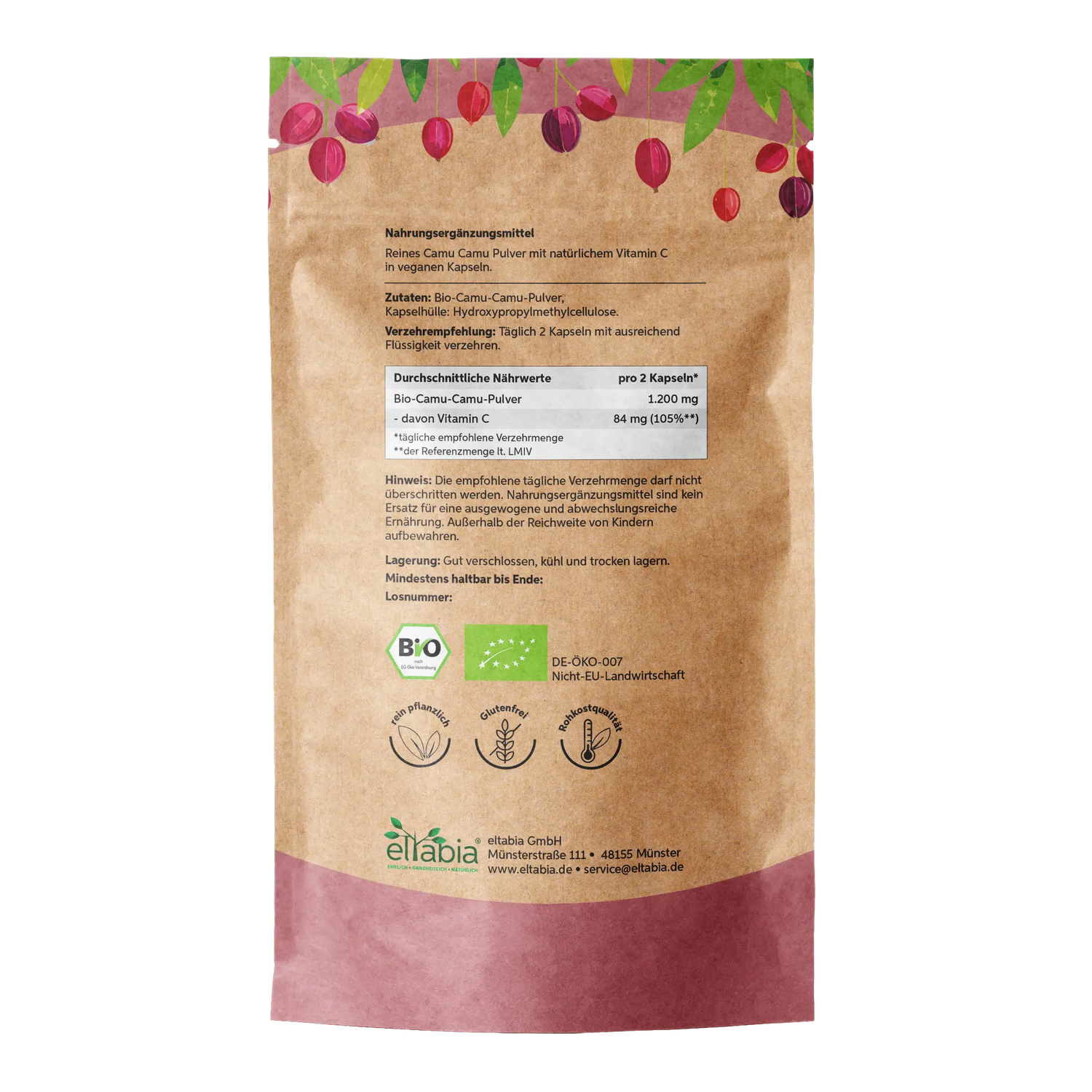 Bio-Camu Camu Pulver - Sonnengetrocknet