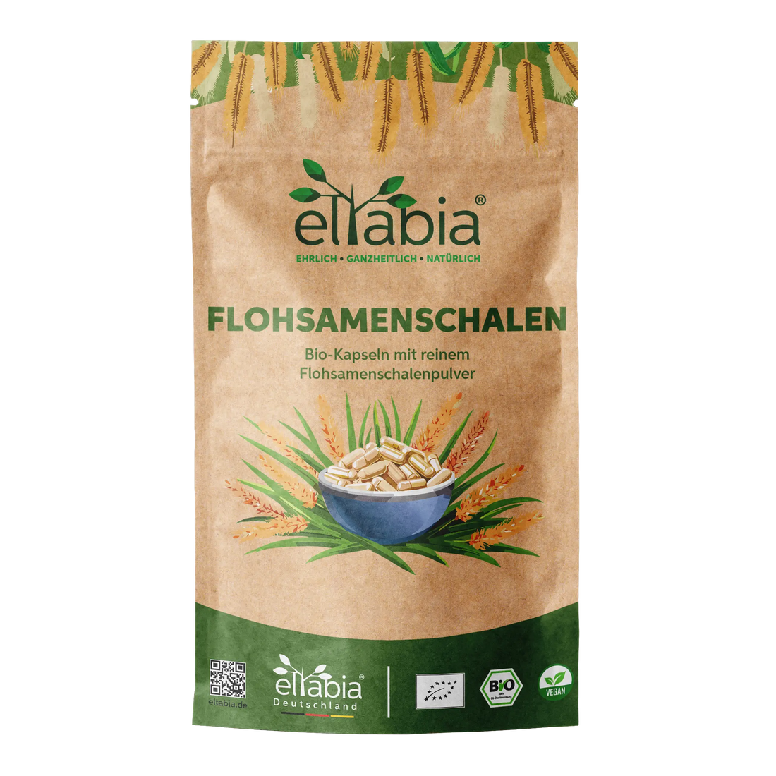 Bio Flohsamenschalen Kapseln – 99% Reinheit