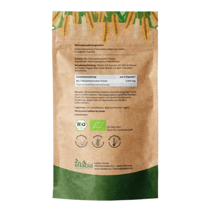 Bio Flohsamenschalen Kapseln – 99% Reinheit