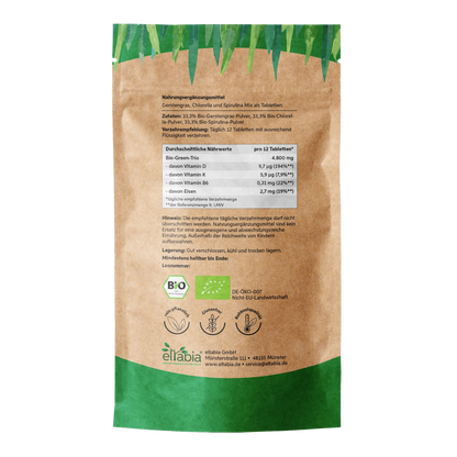 Bio Green Trio Presslinge (Mix aus Chlorella, Spirulina und Gerstengras)