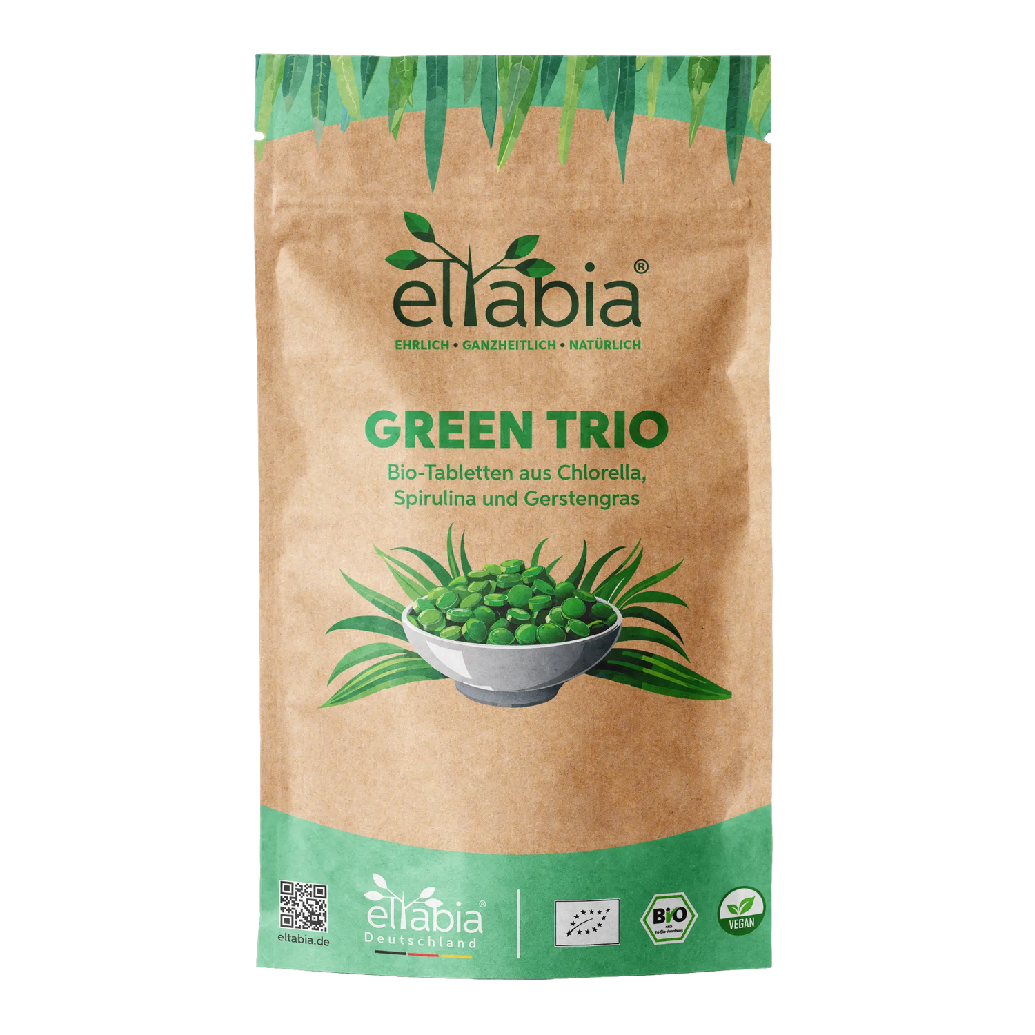 Bio Green Trio Presslinge (Mix aus Chlorella, Spirulina und Gerstengras)