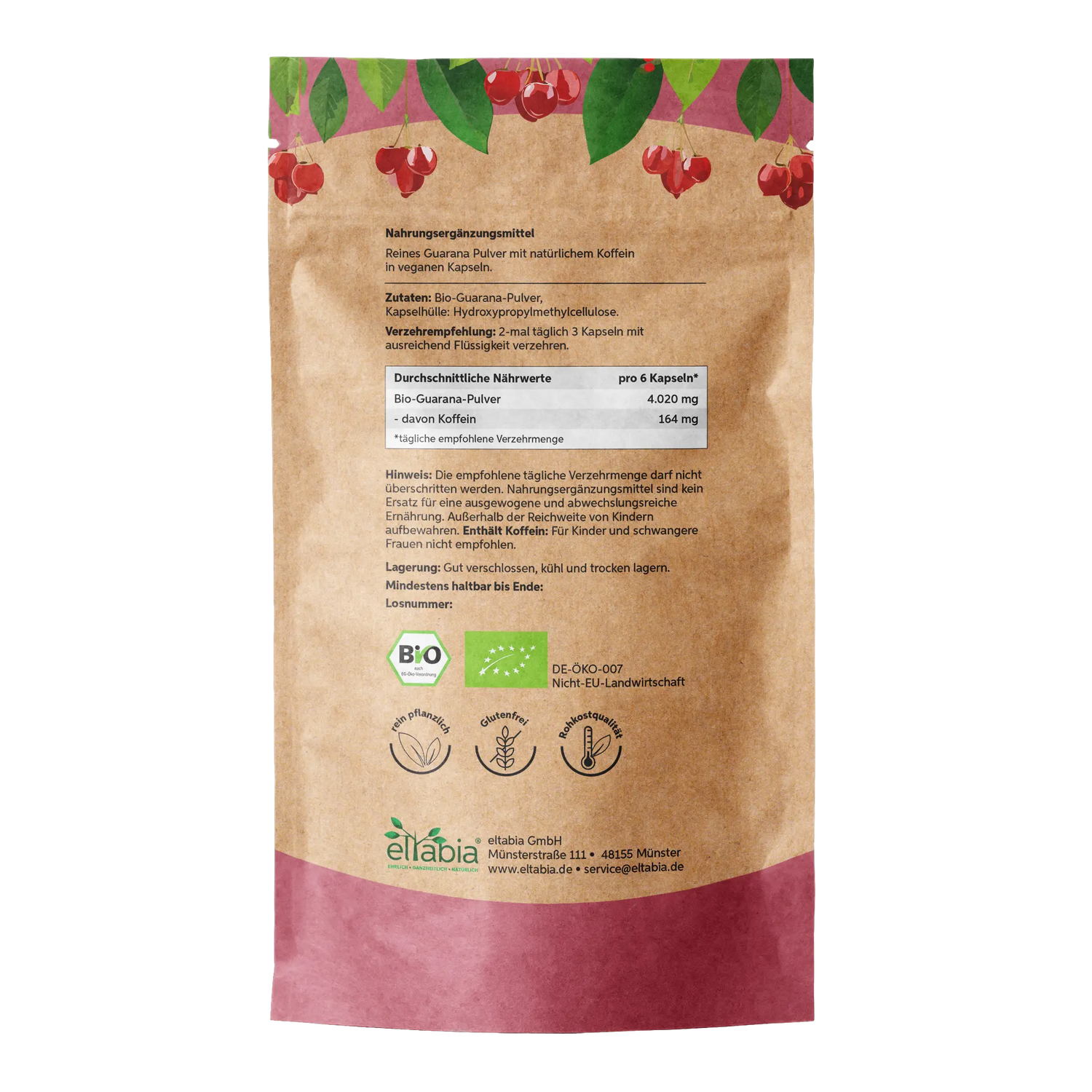 Bio Guarana Kapseln - Natrliche Energiequelle aus Brasilien Eltabia GmbH Bio Guarana Kapseln - Natrliche Energiequelle aus Brasilien Eltabia GmbH