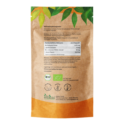 Bio Kurkuma Piperin Kapseln